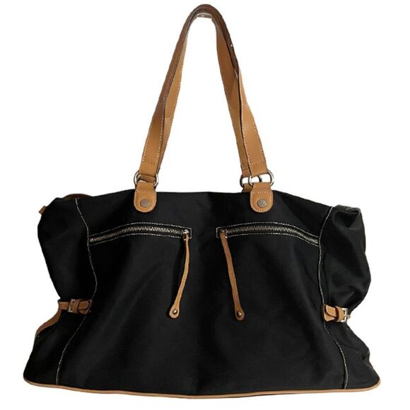 Maxx New York Large Black Nylon Weekender Tote - Picture 2 of 16